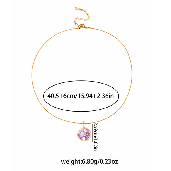 Necklace Pearl Fivepetal Flower Copper Titanium Steel Electroplating O Word Chain Women's Fashion