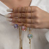 Necklace Pearl Fivepetal Flower Copper Titanium Steel Electroplating O Word Chain Women's Fashion