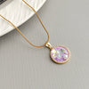 Necklace Pearl Fivepetal Flower Copper Titanium Steel Electroplating O Word Chain Women's Fashion