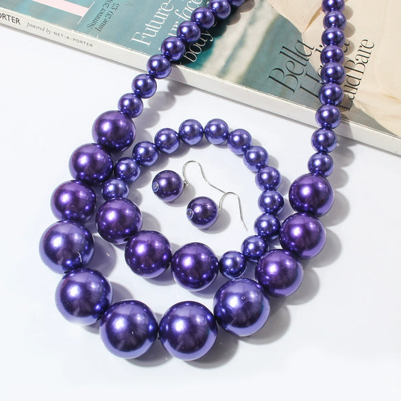 Necklace Pearl Imitation Pearl Heart Shaped Box Chain Women's