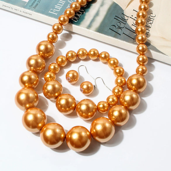 Necklace Pearl Imitation Pearl Heart Shaped Box Chain Women's