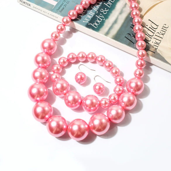 Necklace Pearl Imitation Pearl Heart Shaped Box Chain Women's