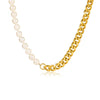 Necklace Pearl Splicing Titanium Steel Plated 18K Gold Fashion Style