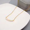 Necklace Pearl Titanium Steel Cross Chain Geometric Handmade Fashion For Women