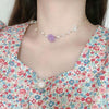 Necklace Pearl Titanium Steel Drop Shape Flower Design For Women