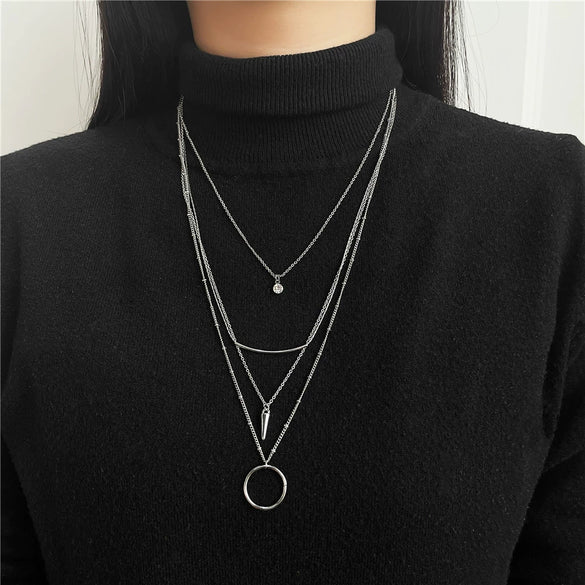 Necklace Pearl Titanium Steel Drop Shape Flower Design For Women