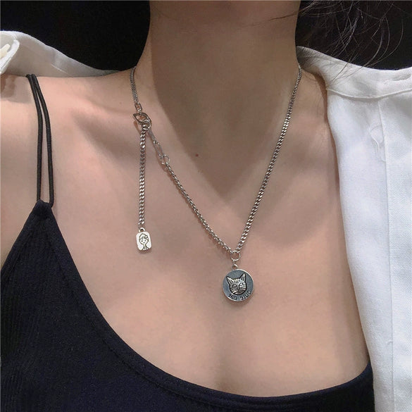 Necklace Pearl Titanium Steel Drop Shape Flower Design For Women
