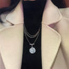 Necklace Pearl Titanium Steel Drop Shape Flower Design For Women