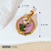 Necklace Pendant Accessories Copper Imitation Pearl Oil Drop Plants Flowers Retro Art Dripping Oil Style