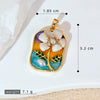 Necklace Pendant Accessories Copper Imitation Pearl Oil Drop Plants Flowers Retro Art Dripping Oil Style