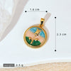 Necklace Pendant Accessories Copper Imitation Pearl Oil Drop Plants Flowers Retro Art Dripping Oil Style