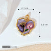 Necklace Pendant Accessories Copper Imitation Pearl Oil Drop Plants Flowers Retro Art Dripping Oil Style