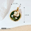 Necklace Pendant Accessories Copper Imitation Pearl Oil Drop Plants Flowers Retro Art Dripping Oil Style