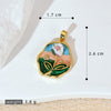Necklace Pendant Accessories Copper Imitation Pearl Oil Drop Plants Flowers Retro Art Dripping Oil Style