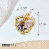 Necklace Pendant Accessories Copper Imitation Pearl Oil Drop Plants Flowers Retro Art Dripping Oil Style