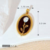 Necklace Pendant Accessories Copper Imitation Pearl Oil Drop Plants Flowers Retro Art Dripping Oil Style