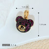 Necklace Pendant Animal Bear Copper Plated With Gold Set With Diamonds