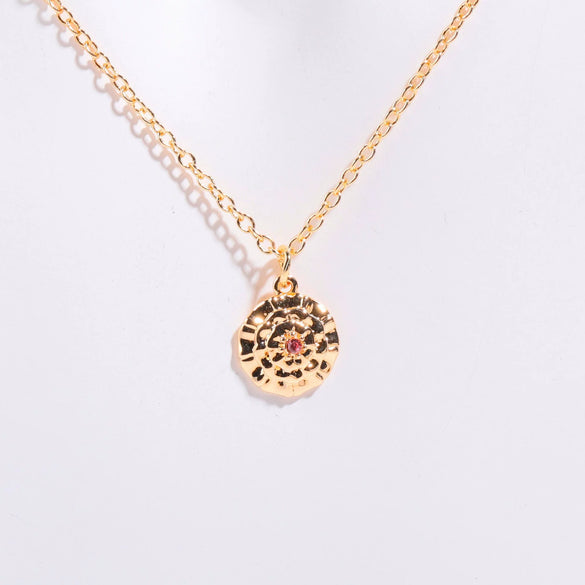 Necklace Pendant Birth Flower Geometric Titanium Steel 18K Goldplated Electroplated
