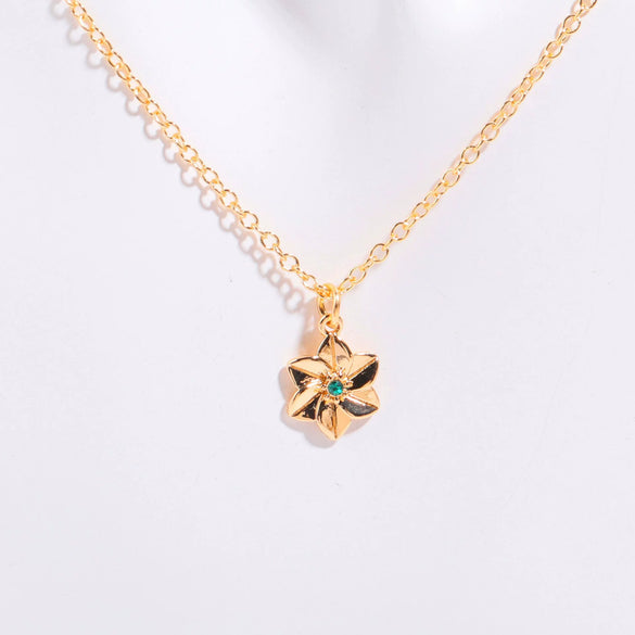 Necklace Pendant Birth Flower Geometric Titanium Steel 18K Goldplated Electroplated