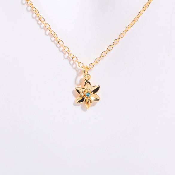Necklace Pendant Birth Flower Geometric Titanium Steel 18K Goldplated Electroplated