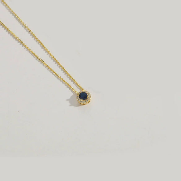 Necklace Pendant Clavicle Chain Copper Mixed Gemstone Inlay Geometric Minimalist Zirconia O Chain