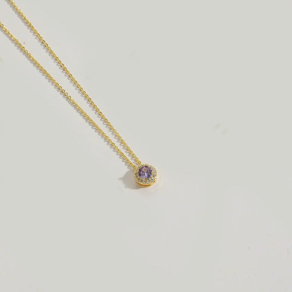 Necklace Pendant Clavicle Chain Copper Mixed Gemstone Inlay Geometric Minimalist Zirconia O Chain