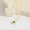 Necklace Pendant Clavicle Chain Women's Simple Geometric Copper Mixed Gemstone Setting Electroplating
