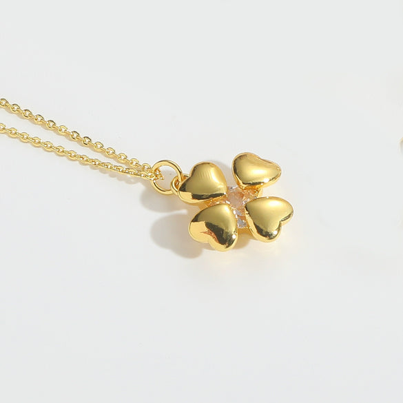 Necklace Pendant Clavicle Chain Women's Simple Geometric Copper Mixed Gemstone Setting Electroplating