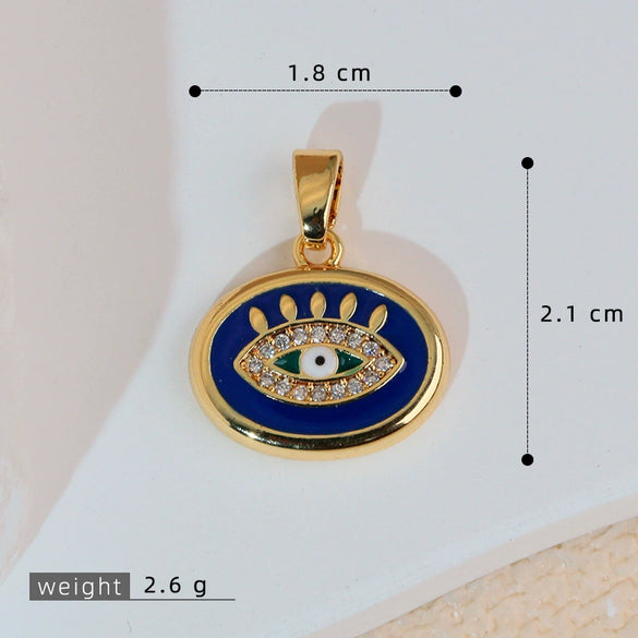 Necklace Pendant Copper Evil Eye Geometric Heart Shape Cartoon Characters Electroplating For Female