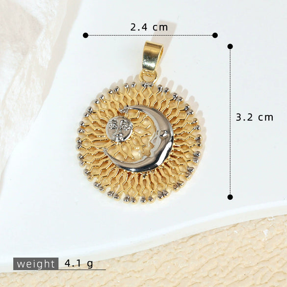 Necklace Pendant Copper Geometric Style Electroplating Twocolor Eightpointed Star