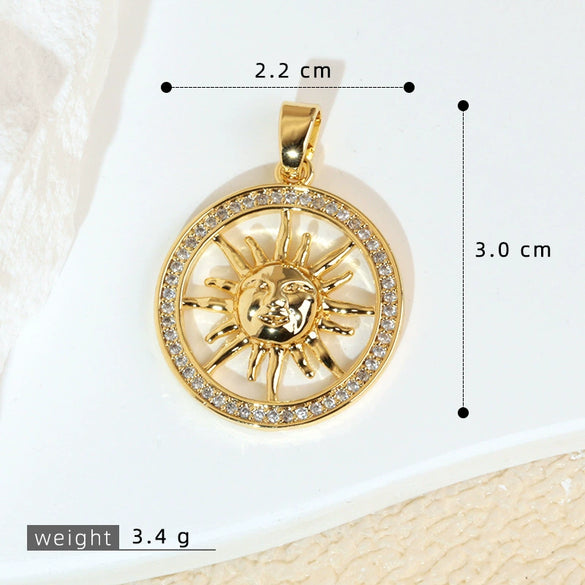 Necklace Pendant Copper Geometric Style Electroplating Twocolor Eightpointed Star