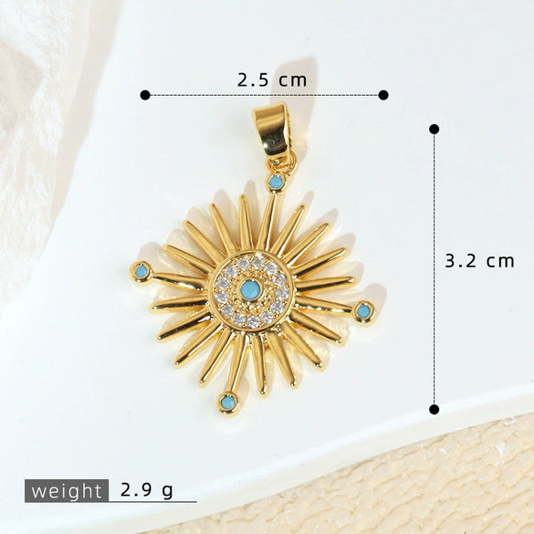 Necklace Pendant Copper Geometric Style Electroplating Twocolor Eightpointed Star
