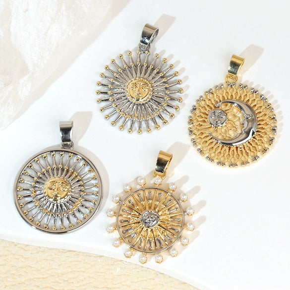 Necklace Pendant Copper Geometric Style Electroplating Twocolor Eightpointed Star