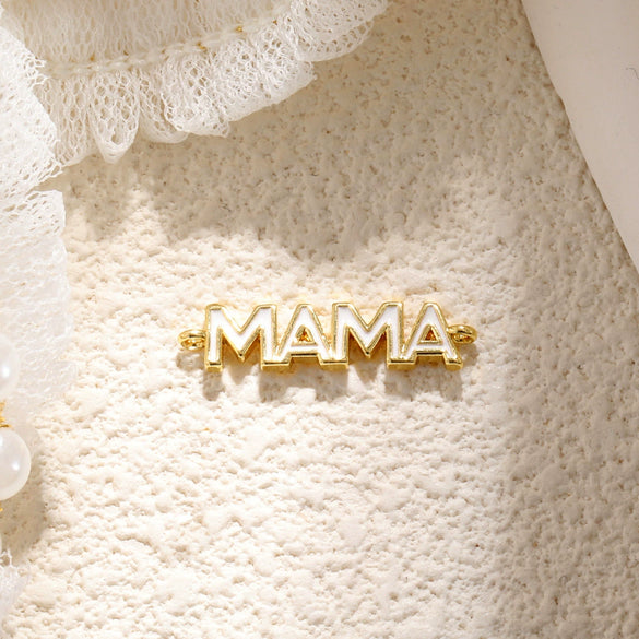 Necklace Pendant Copper Heart Shape Dripping Oil Sweet Style English Letter Accessories