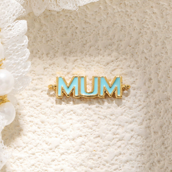 Necklace Pendant Copper Heart Shape Dripping Oil Sweet Style English Letter Accessories