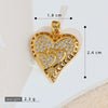 Necklace Pendant Copper Heartshaped 18K Gold Plated With Diamond And Zircon