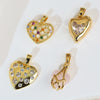 Necklace Pendant Copper Heartshaped 18K Gold Plated With Diamond And Zircon