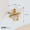 Necklace Pendant Copper Heartshaped 18K Gold Plated With Diamond And Zircon