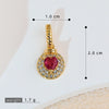 Necklace Pendant Copper Heartshaped 18K Gold Plated With Diamond And Zircon