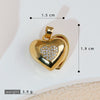 Necklace Pendant Copper Heartshaped 18K Gold Plated With Diamond And Zircon