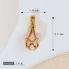 Necklace Pendant Copper Heartshaped 18K Gold Plated With Diamond And Zircon