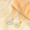 Necklace Pendant Copper Inlaid Zircon Devil's Eye Geometric Heart Shape Electroplating Women's Jewelry