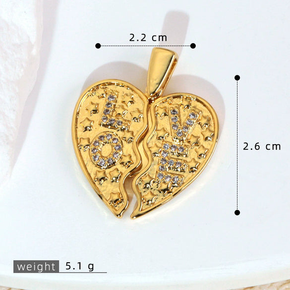 Necklace Pendant Copper Microinlaid Zircon Love Wings Electroplating Animal Zodiac Geometric Shapes Jewelry Accessories