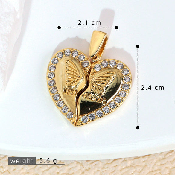 Necklace Pendant Copper Microinlaid Zircon Love Wings Electroplating Animal Zodiac Geometric Shapes Jewelry Accessories