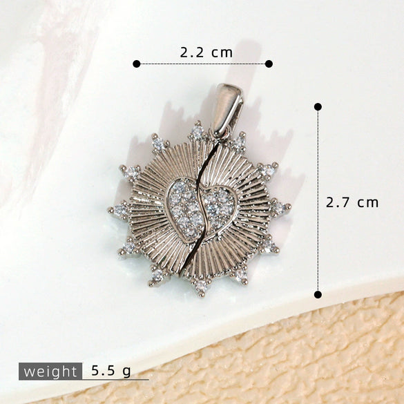 Necklace Pendant Copper Microinlaid Zircon Love Wings Electroplating Animal Zodiac Geometric Shapes Jewelry Accessories