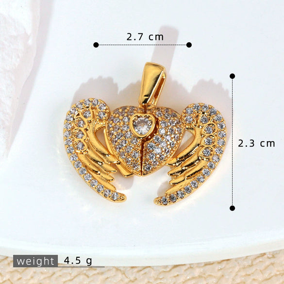 Necklace Pendant Copper Microinlaid Zircon Love Wings Electroplating Animal Zodiac Geometric Shapes Jewelry Accessories