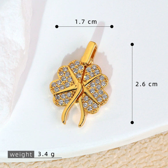 Necklace Pendant Copper Microinlaid Zircon Love Wings Electroplating Animal Zodiac Geometric Shapes Jewelry Accessories