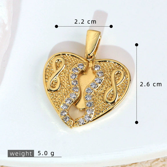 Necklace Pendant Copper Microinlaid Zircon Love Wings Electroplating Animal Zodiac Geometric Shapes Jewelry Accessories