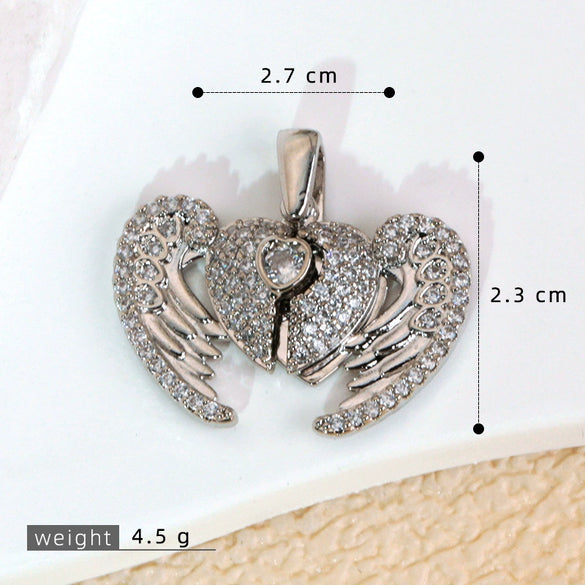 Necklace Pendant Copper Microinlaid Zircon Love Wings Electroplating Animal Zodiac Geometric Shapes Jewelry Accessories