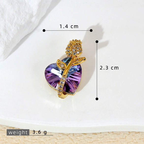 Necklace Pendant Copper Microinlay Flowers Leaves Cartoon Style